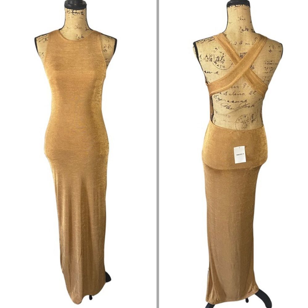 FOREVER 21 Crisscross Open-Back Maxi Dress